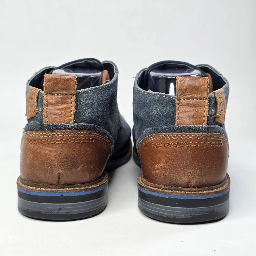 Bugatti Men's Oxford Dress Shoes Size 11 EU 44 Blue Teal Suede Lace Up Boots‎